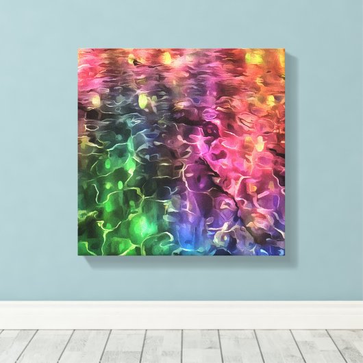 Het einde van de Abstracte kunst van de regenboogs Canvas Afdruk (Insitu (Houten vloer))