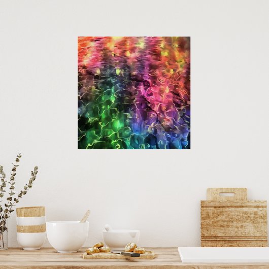 Het einde van de Abstracte kunst van de regenboogs Poster (Keuken)