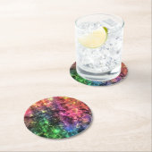 Het einde van de Abstracte kunst van de regenboogs Ronde Kartonnen Onderzetter (Insitu)