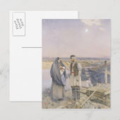 Het einde van de dag, 1888 briefkaart (Voorkant / Achterkant)
