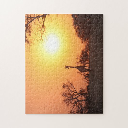 Het einde van de dag op de Afrikaanse vlakten. Legpuzzel (Verticaal)