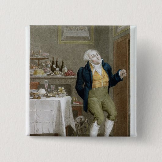 Het einde van de gastronomen vierkante button 5,1 cm (Voorkant)