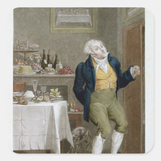 Het einde van de gastronomen vierkante sticker (Voorkant)