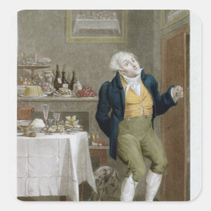 Het einde van de gastronomen vierkante sticker