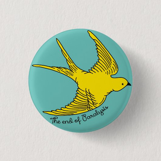 Het einde van de paralyse gele vogel Button (Voorkant)