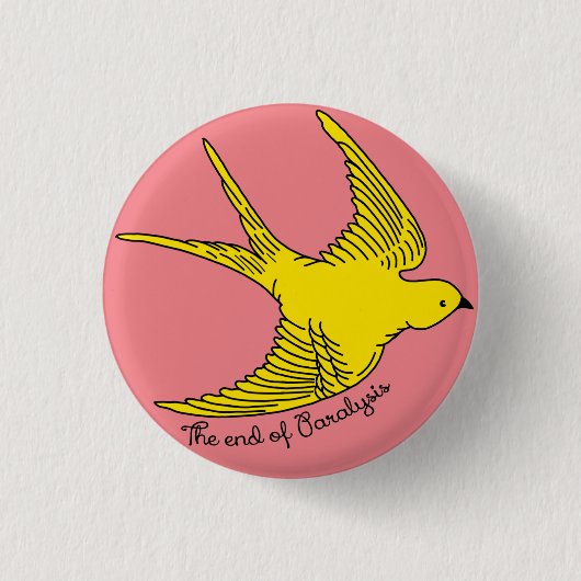 Het einde van de paralyse gele vogel Button (Voorkant)