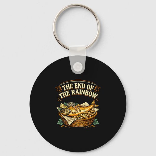 Het einde van de regenboog grappige fish and chips sleutelhanger (Voorkant)