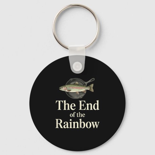 Het einde van de regenboog grappige forel visvangs sleutelhanger (Voorkant)