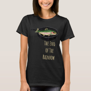 Het einde van de regenboog grappige forel visvangs t-shirt