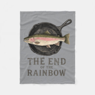 Het Einde Van De Regenboog Grappige Forelvisserij  Fleece Deken