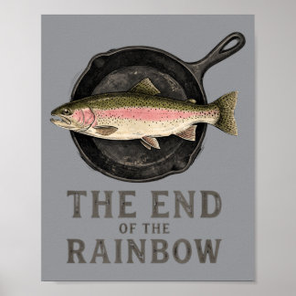 Het Einde Van De Regenboog Grappige Forelvisserij  Poster