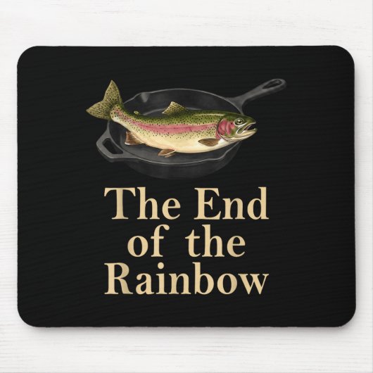 Het einde van de regenboog retro grappige forel vi muismat (Voorkant)