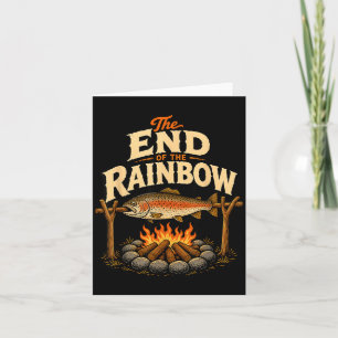 Het einde van de regenboogforel kampvuur koken kaart