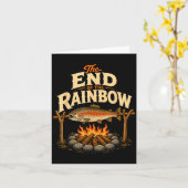 Het einde van de regenboogforel kampvuur koken kaart (Gele Bloem)