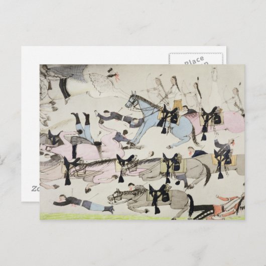 Het einde van de strijd (inkt op papier) briefkaart (Voorkant / Achterkant)