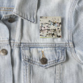 Het einde van de strijd (inkt op papier) vierkante button 5,1 cm (In situ)