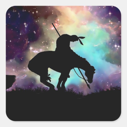 Het einde van de Trail Silhouette Briefpapier Stic Vierkante Sticker (Voorkant)