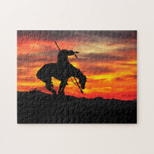 Het einde van de Trail Silhouette Jigzaag Puzzle Legpuzzel