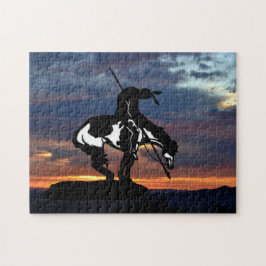 Het einde van de Trail Silhouette Jigzaag Puzzle Legpuzzel