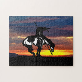 Het einde van de Trail Silhouette Jigzaag Puzzle Legpuzzel