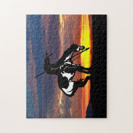 Het einde van de Trail Silhouette Jigzaag Puzzle Legpuzzel