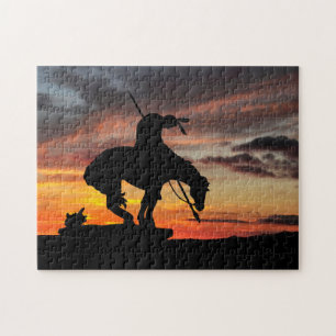 Het einde van de Trail Silhouette Jigzaag Puzzle Legpuzzel