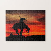 Het einde van de Trail Silhouette Jigzaag Puzzle Legpuzzel (Horizontaal)