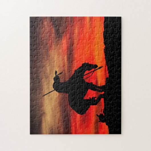 Het einde van de Trail Silhouette Jigzaag Puzzle Legpuzzel (Verticaal)