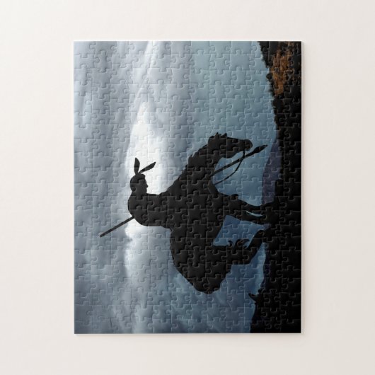 Het einde van de Trail Silhouette Jigzaag Puzzle Legpuzzel (Verticaal)