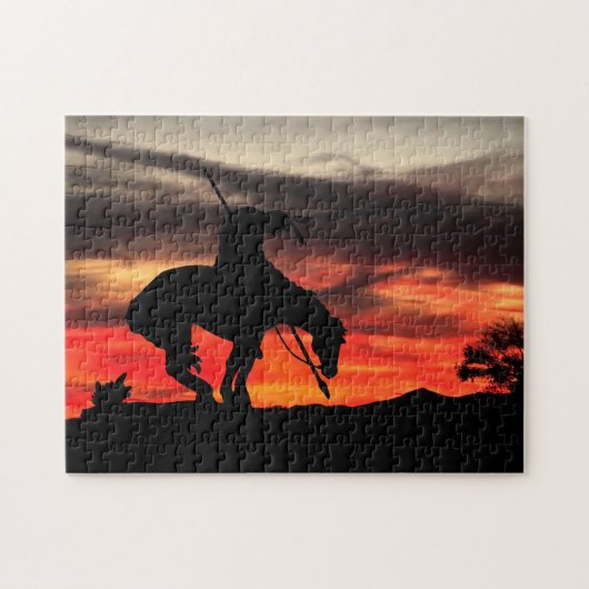 Het einde van de Trail Silhouette Jigzaag Puzzle Legpuzzel (Horizontaal)