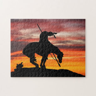 Het einde van de Trail Silhouette Jigzaag Puzzle Legpuzzel
