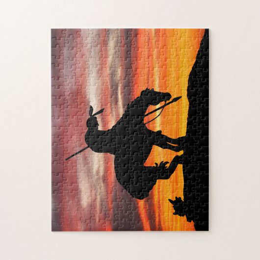 Het einde van de Trail Silhouette Jigzaag Puzzle Legpuzzel (Verticaal)