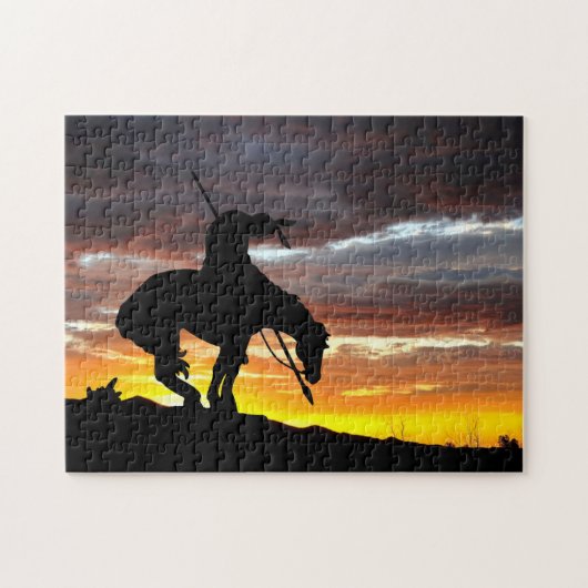 Het einde van de Trail Silhouette Jigzaag Puzzle Legpuzzel (Horizontaal)