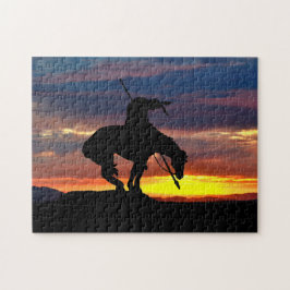 Het einde van de Trail Silhouette Jigzaag Puzzle Legpuzzel