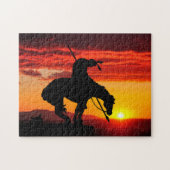 Het einde van de Trail Silhouette Jigzaag Puzzle Legpuzzel (Horizontaal)