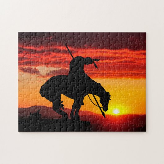 Het einde van de Trail Silhouette Jigzaag Puzzle Legpuzzel (Horizontaal)