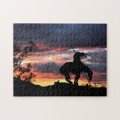 Het einde van de Trail Silhouette Jigzaag Puzzle Legpuzzel (Horizontaal)
