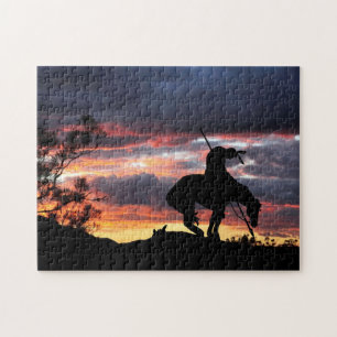 Het einde van de Trail Silhouette Jigzaag Puzzle Legpuzzel