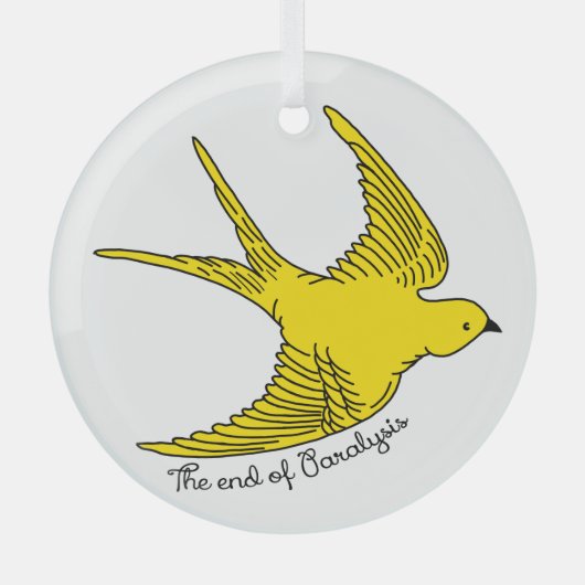 Het einde van de verlamming glas ornament (Voorkant)