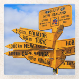 Het einde van de weg glazen onderzetter