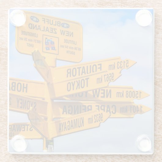 Het einde van de weg glazen onderzetter (Achterkant)