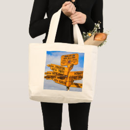 Het einde van de weg grote tote bag