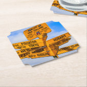 Het einde van de weg kartonnen onderzetters (Gekanteld)