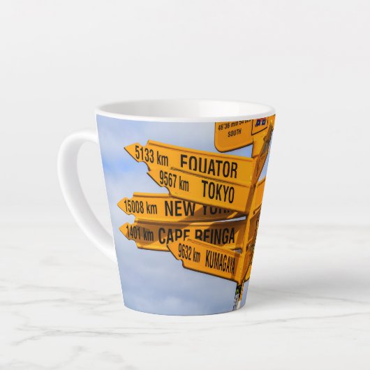 Het einde van de weg latte mok (Linkerhoek)