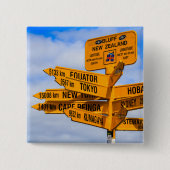 Het einde van de weg vierkante button 5,1 cm (Voorkant)