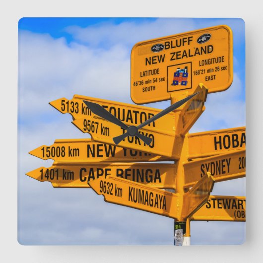 Het einde van de weg vierkante klok (Voorkant)