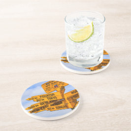 Het einde van de weg zandsteen onderzetter