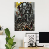 Het einde van de wereld | AI Art Poster (Thuiskantoor)