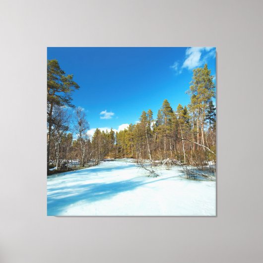 het einde van de winter in de finse lente canvas afdruk (Voorkant)