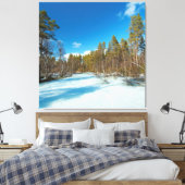 het einde van de winter in de finse lente canvas afdruk (Insitu (Slaapkamer))